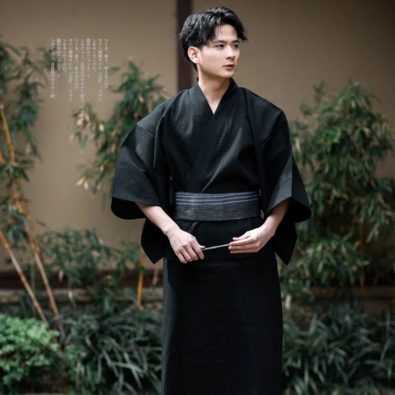 Japanese Traditional Samurai Kimono For Men Yukata Bathing Robe Hekoobi - Maxwell shop