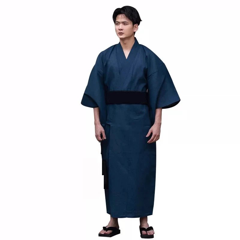 Japanese Traditional Samurai Kimono For Men Yukata Bathing Robe Hekoobi - Maxwell shop