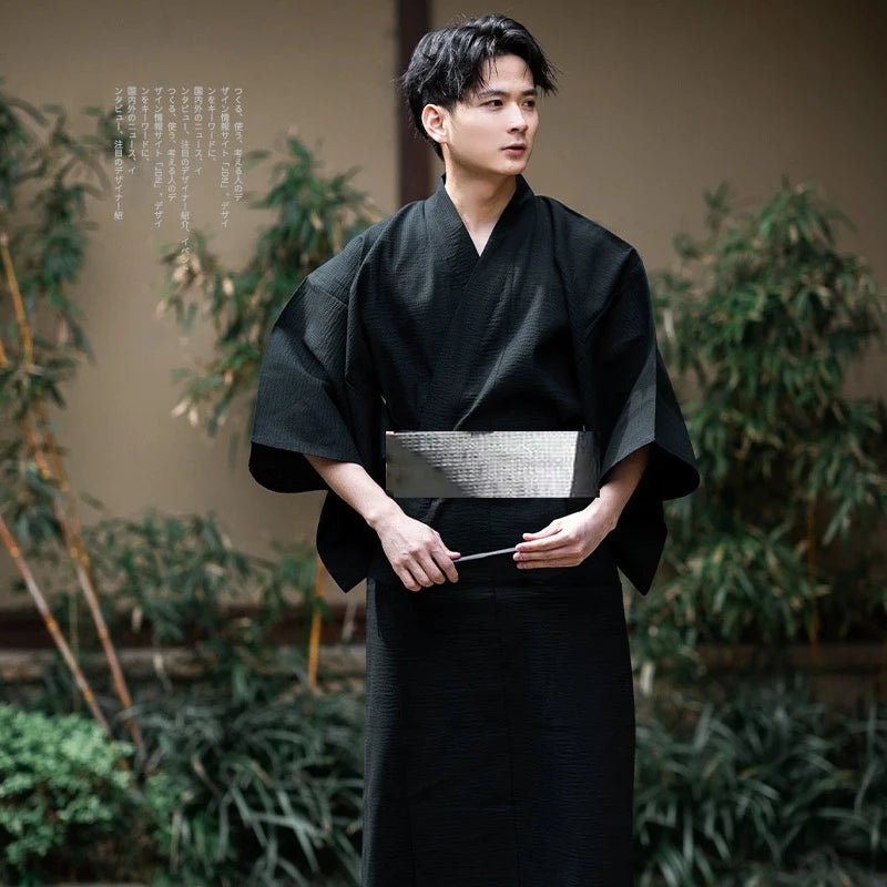 Japanese Traditional Samurai Kimono For Men Yukata Bathing Robe Hekoobi - Maxwell shop