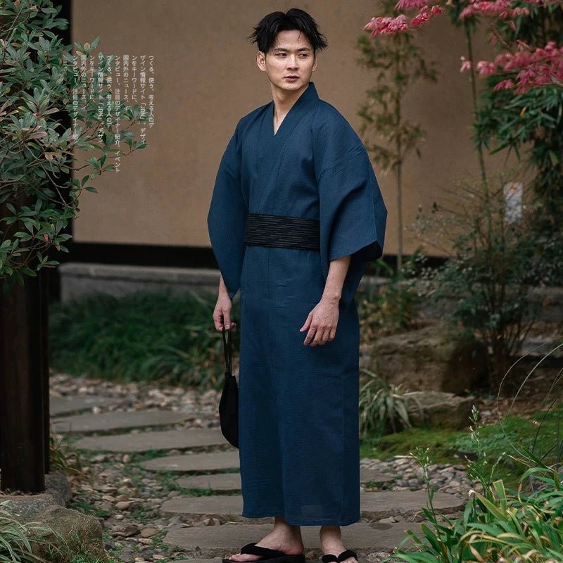Japanese Traditional Samurai Kimono For Men Yukata Bathing Robe Hekoobi - Maxwell shop