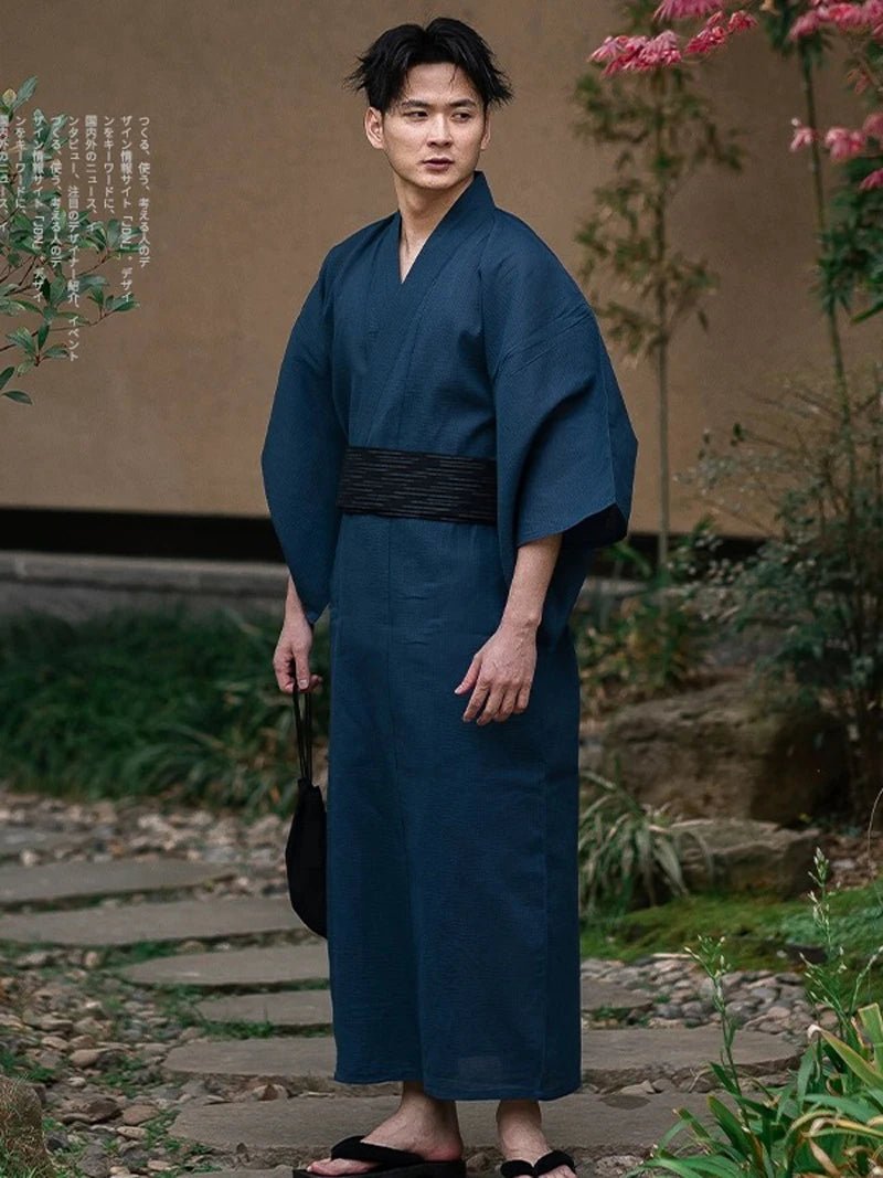 Japanese Traditional Samurai Kimono For Men Yukata Bathing Robe Hekoobi - Maxwell shop