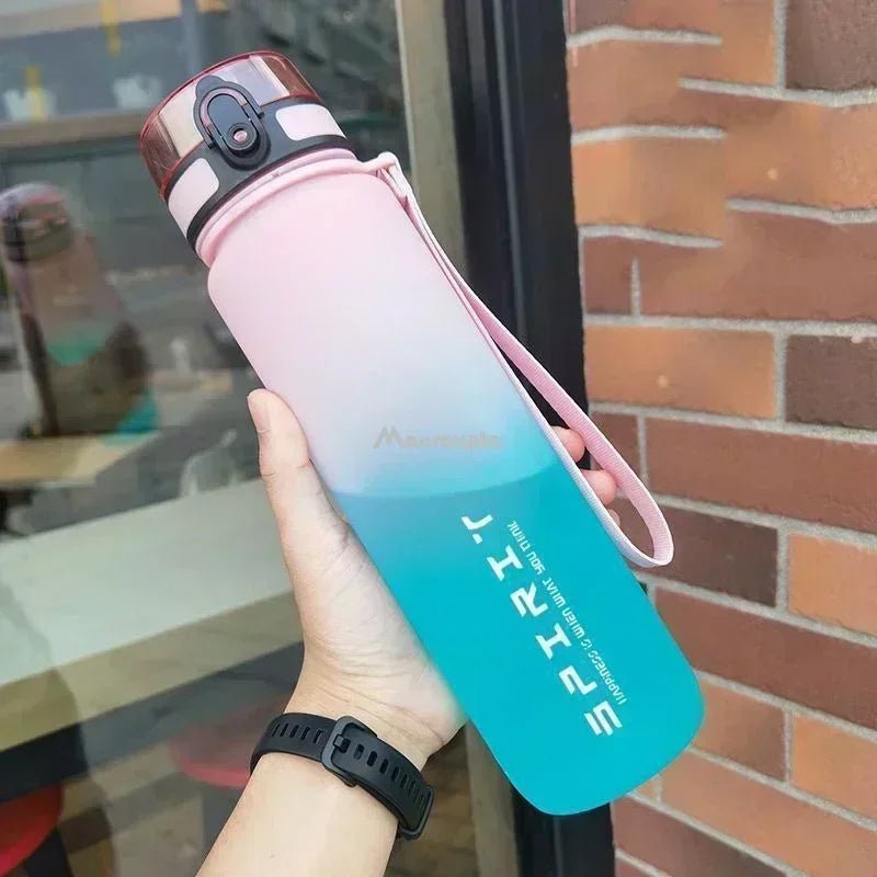 Large Capacity Sports Water Bottle Leak Proof Colorful Plastic Cup Drinking Outdoor - Maxwell shop