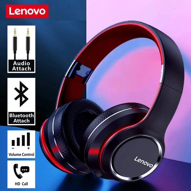 Lenovo HD200 Bluetooth Earphones Over-ear Foldable Computer Wireless Headphones Noise - Maxwell shop