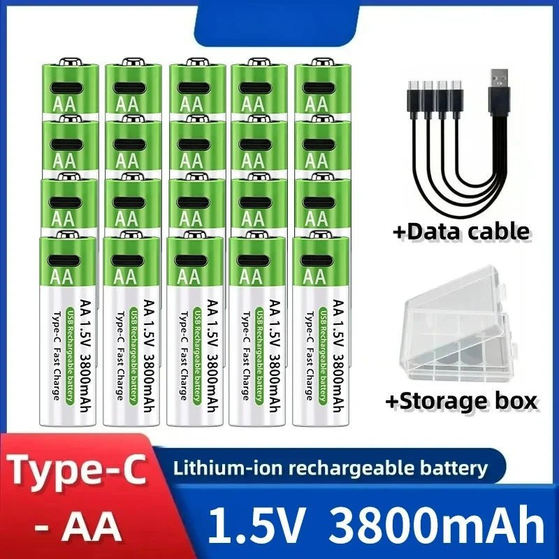 Lithium-Ion Battery Type-C Rechargeable High-Capacity AA&AAA Battery - Maxwell shop