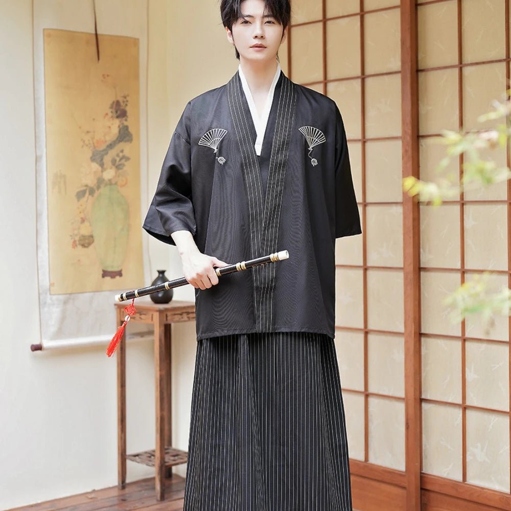 Men Japanese Kimono Yukata 2PCS Suit, Fashion Top & Pants - Maxwell shop