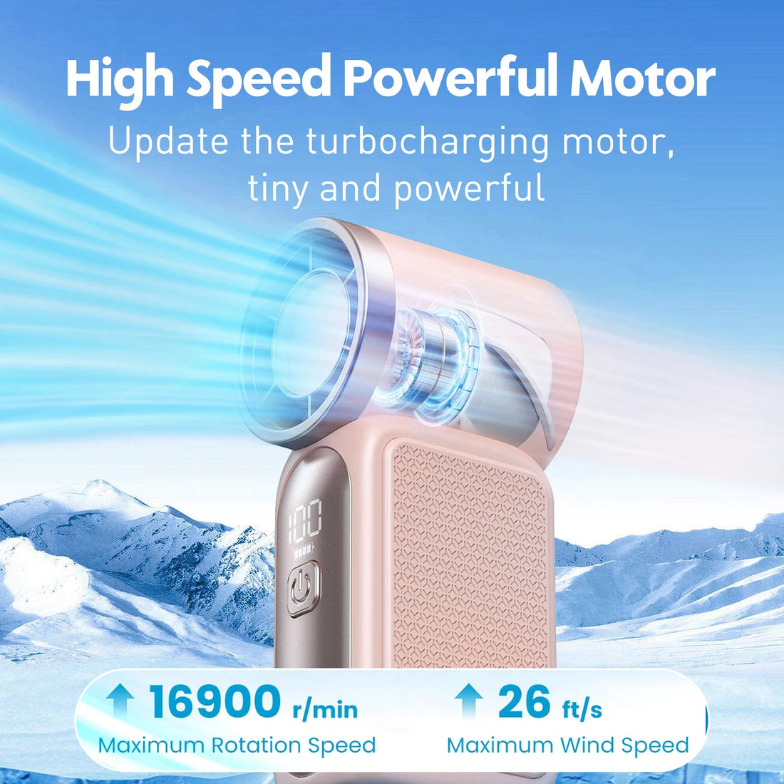 Mini Handheld Fan 3600mAh High-Speed Portable Turbo Pocket Fan for Outdoor Travel - Maxwell shop
