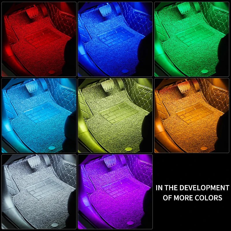 Neon LED Car Interior Ambient Foot Strip Light Kit Accessories RGB Backlight Remote - Maxwell shop