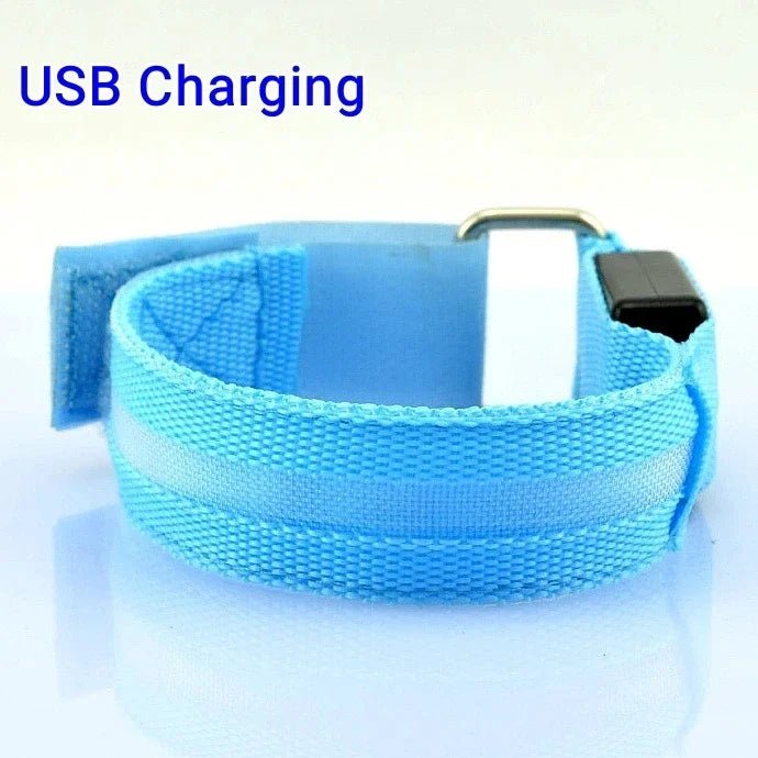Night Running Armband LED Light Outdoor Sports USB Rechargeable Safety Belt Arm Leg - Maxwell shop