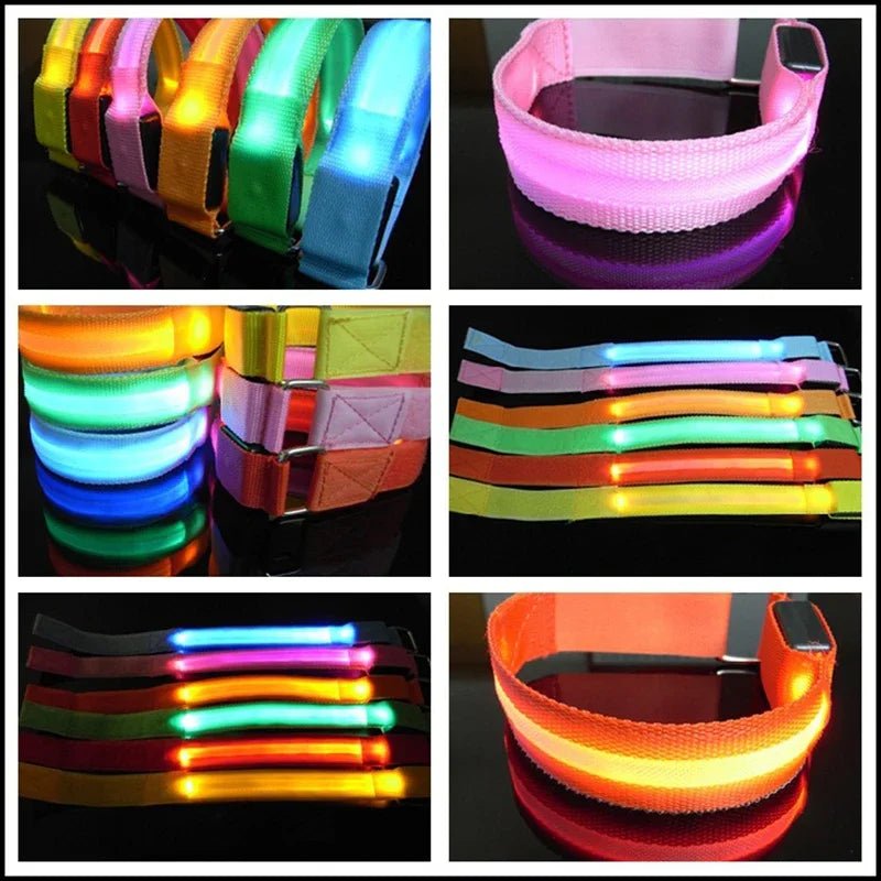 Night Running Armband LED Light Outdoor Sports USB Rechargeable Safety Belt Arm Leg - Maxwell shop