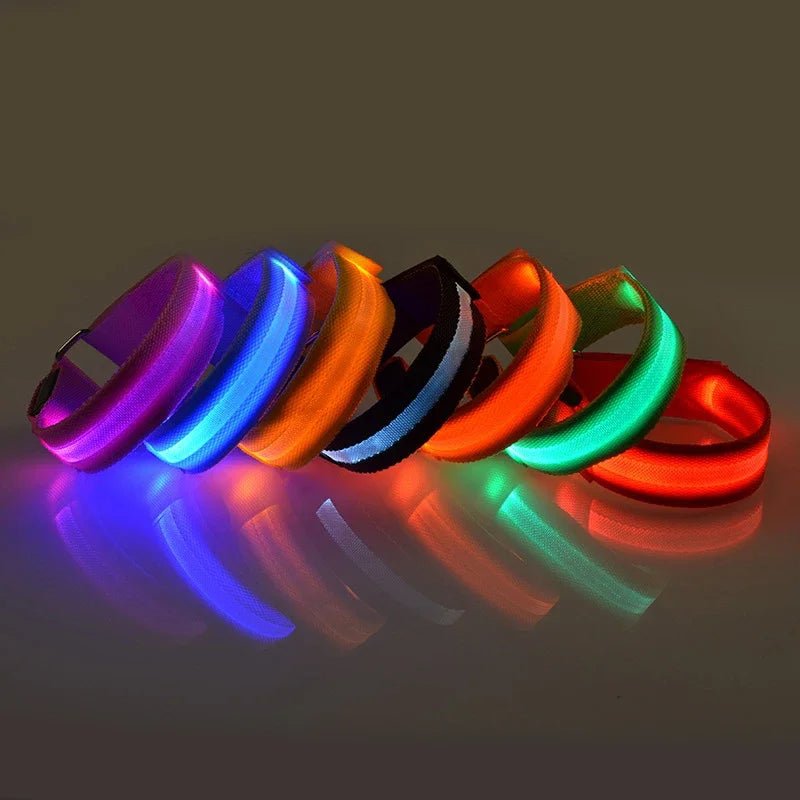Night Running Armband LED Light Outdoor Sports USB Rechargeable Safety Belt Arm Leg - Maxwell shop