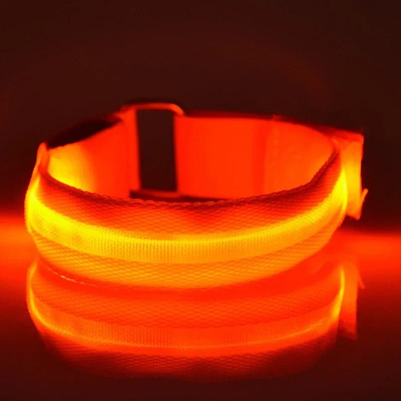 Night Running Armband LED Light Outdoor Sports USB Rechargeable Safety Belt Arm Leg - Maxwell shop