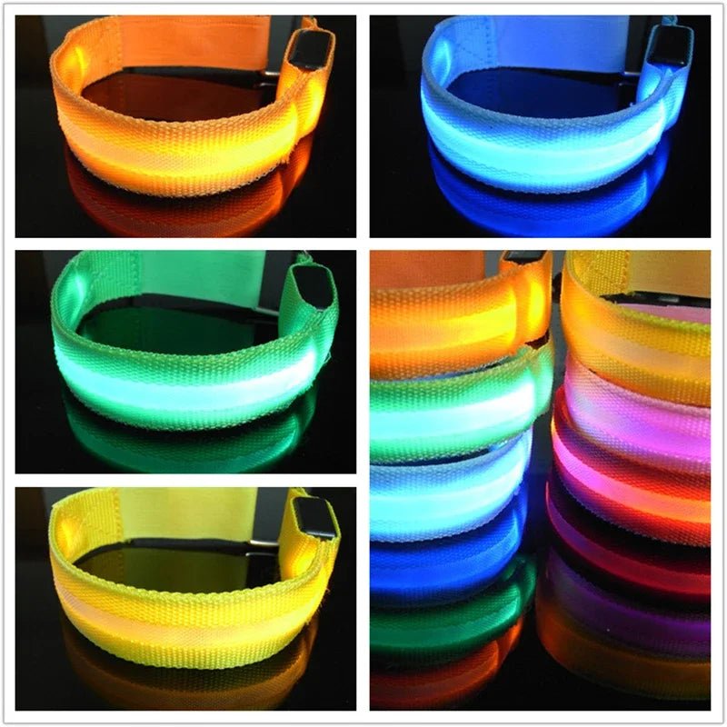 Night Running Armband LED Light Outdoor Sports USB Rechargeable Safety Belt Arm Leg - Maxwell shop