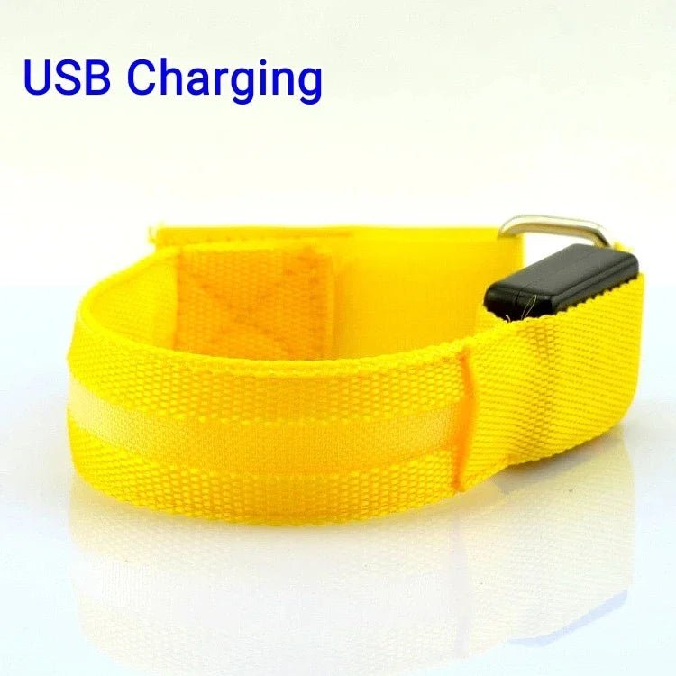 Night Running Armband LED Light Outdoor Sports USB Rechargeable Safety Belt Arm Leg - Maxwell shop