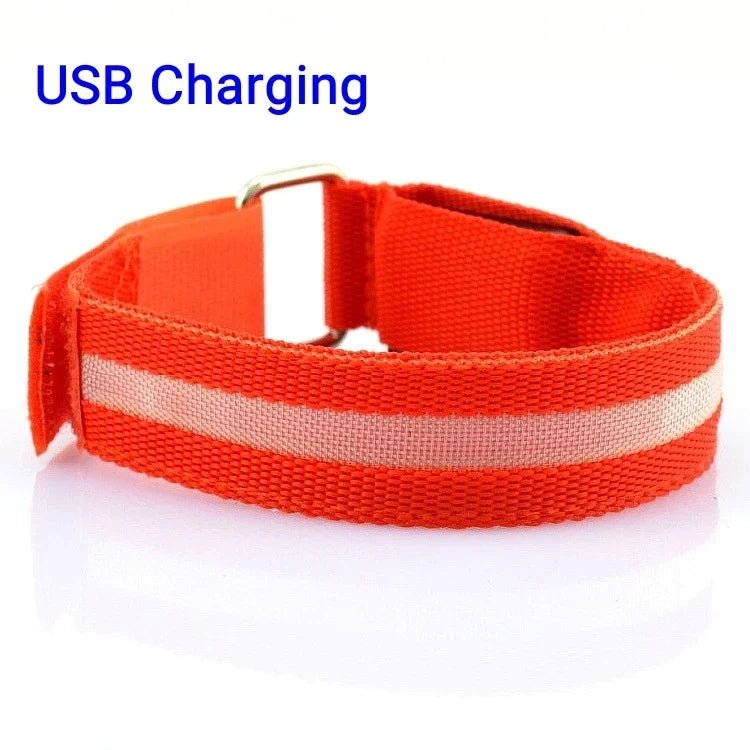 Night Running Armband LED Light Outdoor Sports USB Rechargeable Safety Belt Arm Leg - Maxwell shop