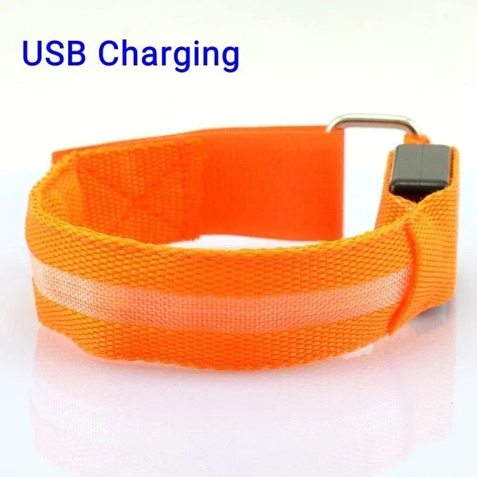 Night Running Armband LED Light Outdoor Sports USB Rechargeable Safety Belt Arm Leg - Maxwell shop