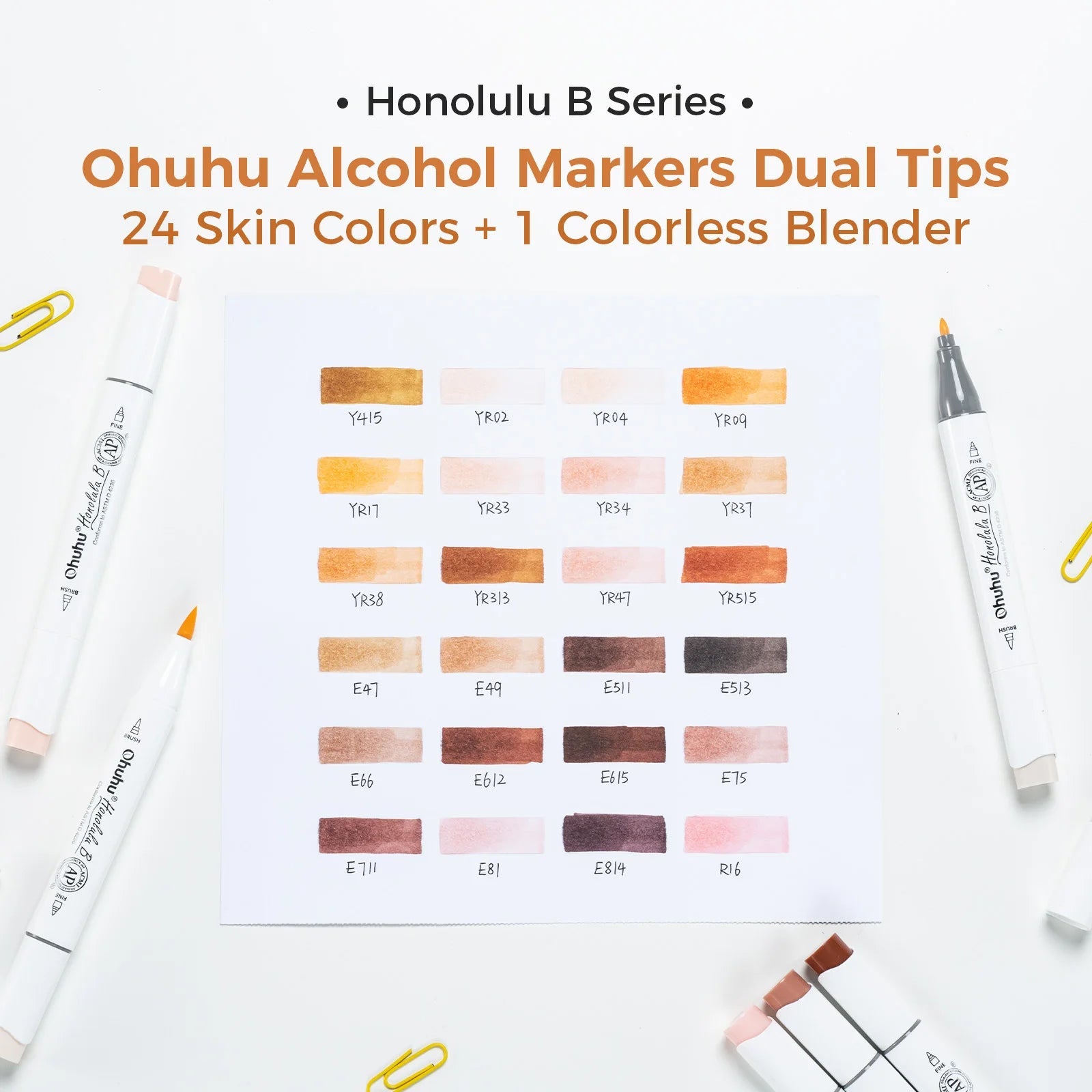 Ohuhu Honolulu B Marker Pen Set Color Markers Alcohol Art Markers Refillable - Maxwell shop