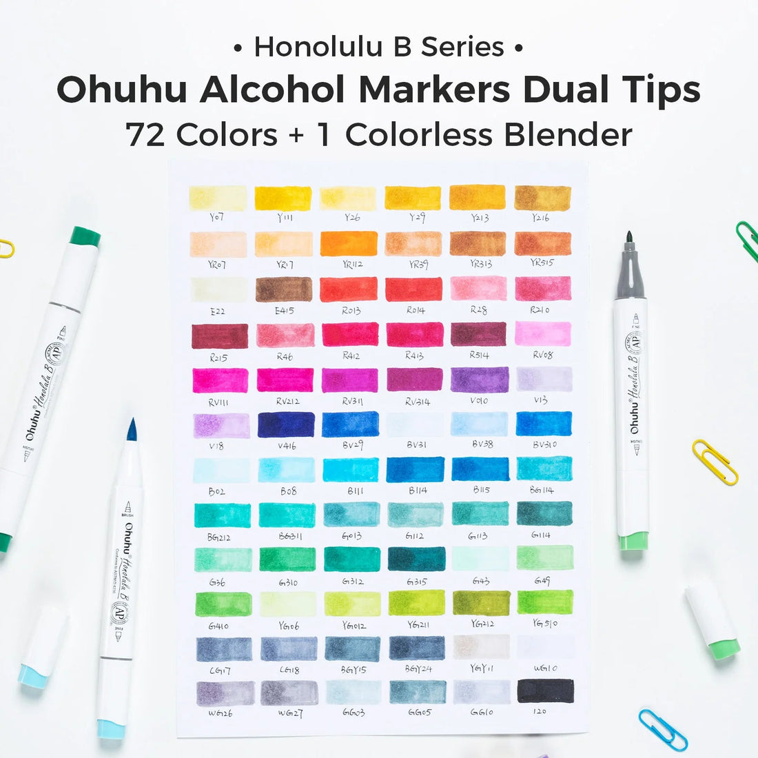 Ohuhu Honolulu B Marker Pen Set Color Markers Alcohol Art Markers Refillable - Maxwell shop