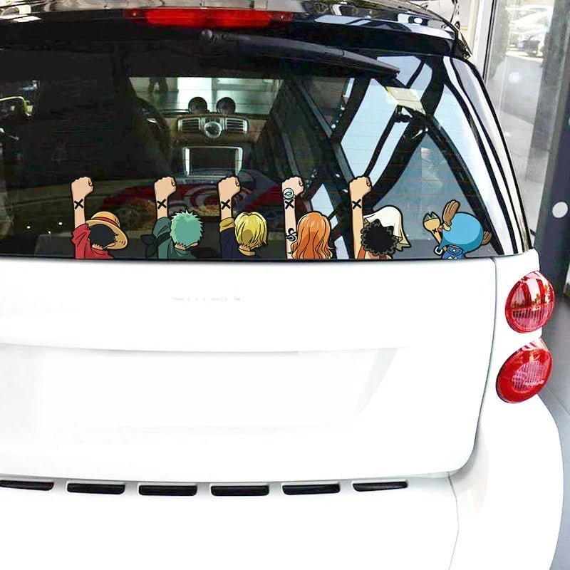 One Piece Anime Car Stickers Cartoon Luffy Joe Bassolo Back Car Rear Window Stickers - Maxwell shop