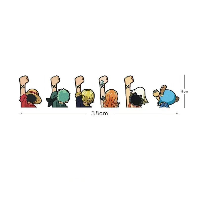 One Piece Anime Car Stickers Cartoon Luffy Joe Bassolo Back Car Rear Window Stickers - Maxwell shop