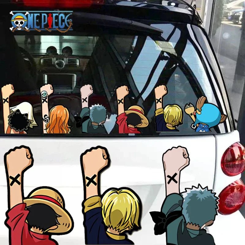 One Piece Anime Car Stickers Cartoon Luffy Joe Bassolo Back Car Rear Window Stickers - Maxwell shop