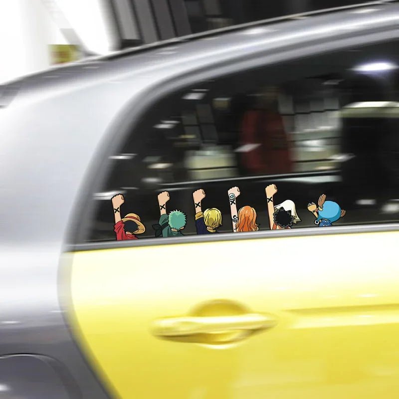One Piece Anime Car Stickers Cartoon Luffy Joe Bassolo Back Car Rear Window Stickers - Maxwell shop