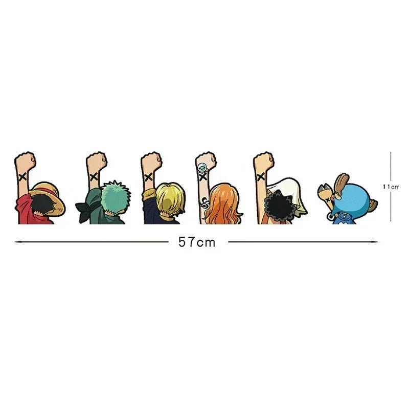 One Piece Anime Car Stickers Cartoon Luffy Joe Bassolo Back Car Rear Window Stickers - Maxwell shop