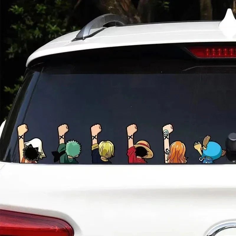 One Piece Anime Car Stickers Cartoon Luffy Joe Bassolo Back Car Rear Window Stickers - Maxwell shop