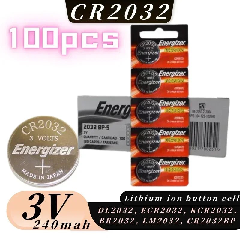 Original 10-100pcs CR2032 DL2032 BR2032 5004LC cr 2032 3V Lithium Battery button - Maxwell shop