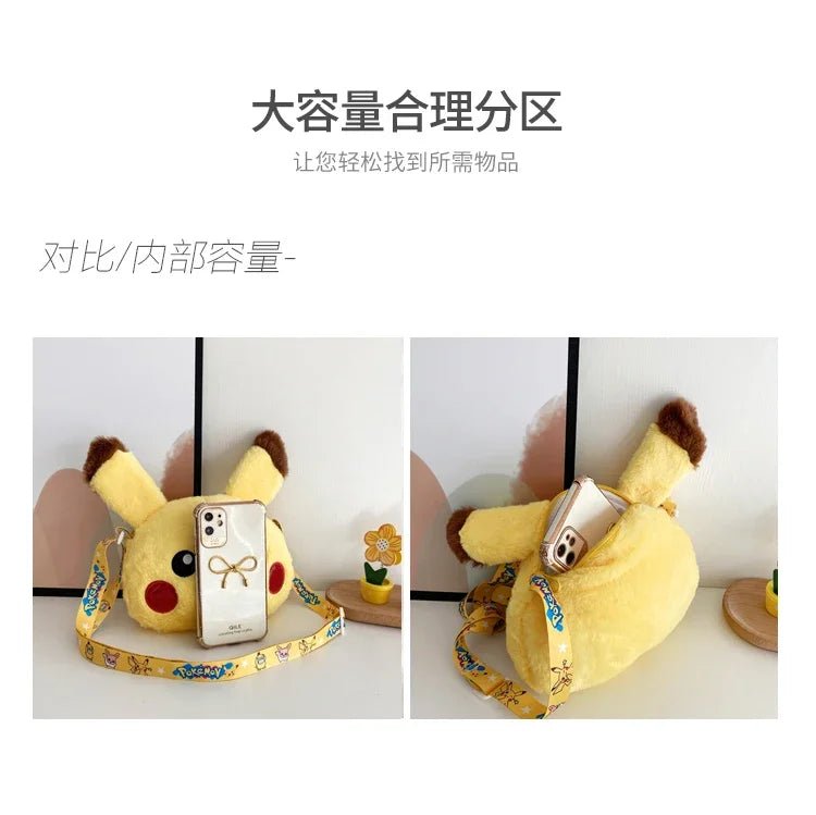 Pokemon Cute Plush Crossbody Bag Anime Figure Messenger Bag Large Capacity Storage - Maxwell shop