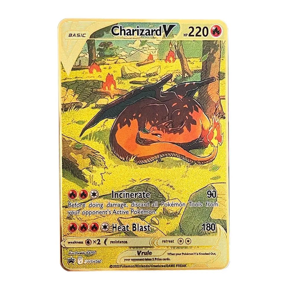 Pokemon Metal Card 10000 Points Arceus Charizard Super Card Golden English Mewtwo - Maxwell shop