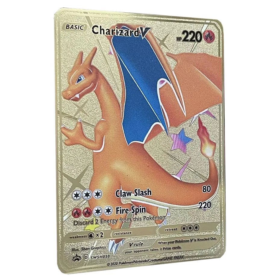 Pokemon Metal Card 10000 Points Arceus Charizard Super Card Golden English Mewtwo - Maxwell shop