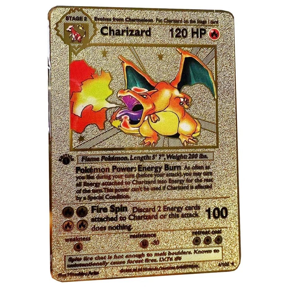 Pokemon Metal Card 10000 Points Arceus Charizard Super Card Golden English Mewtwo - Maxwell shop