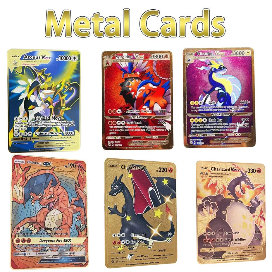 Pokemon Metal Card 10000 Points Arceus Charizard Super Card Golden English Mewtwo - Maxwell shop