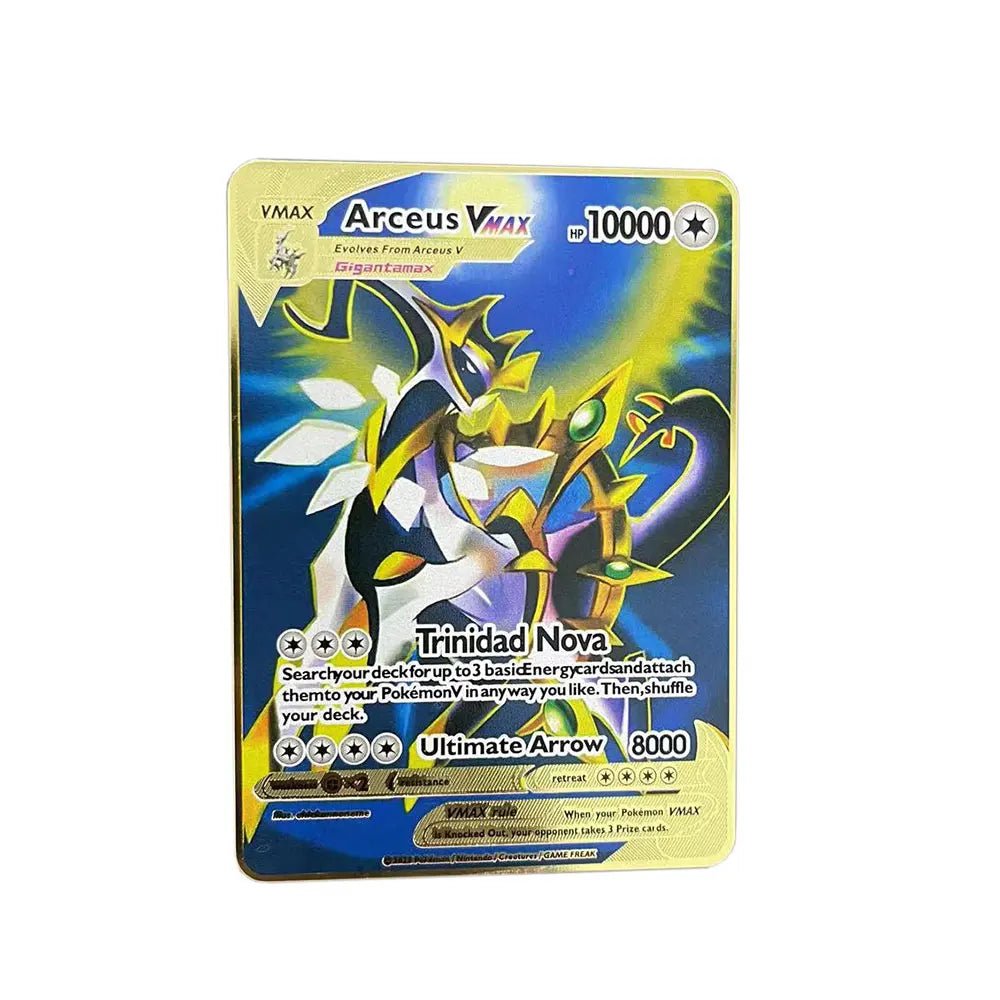 Pokemon Metal Card 10000 Points Arceus Charizard Super Card Golden English Mewtwo - Maxwell shop