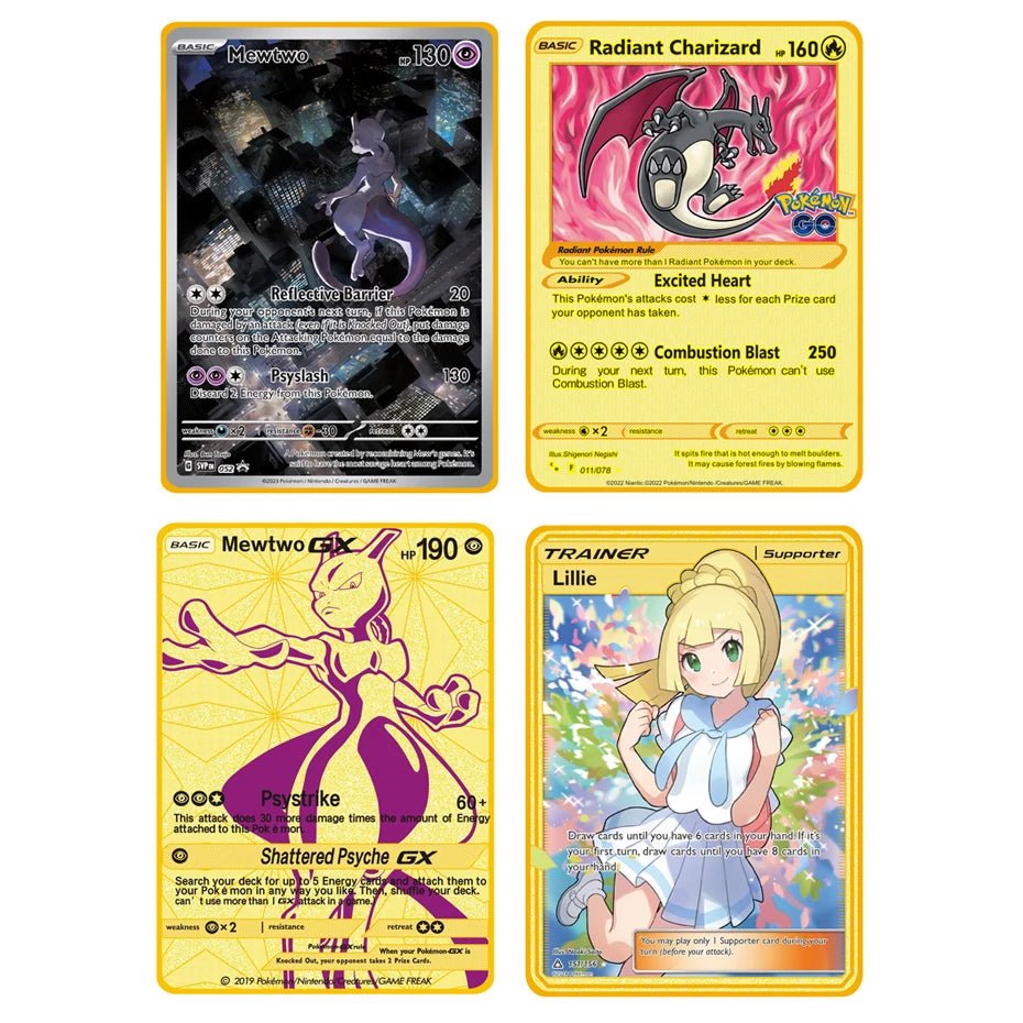 Pokemon Metal Card 10000 Points Arceus Charizard Super Card Golden English Mewtwo - Maxwell shop