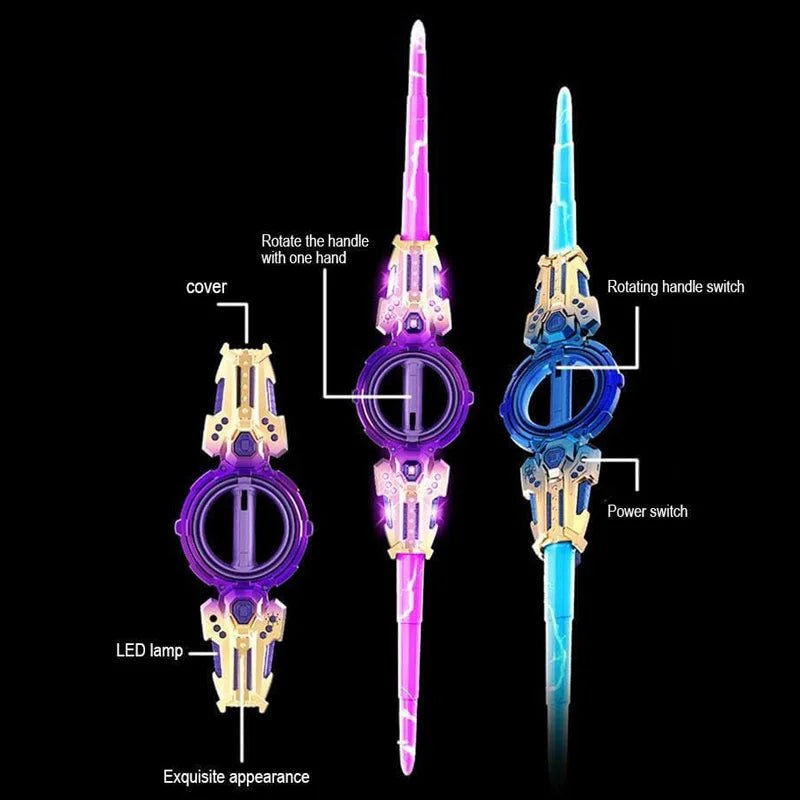 Rotate Sword Multi-Color Flash LED Light Shine Cosplay Sword Toy - Maxwell shop