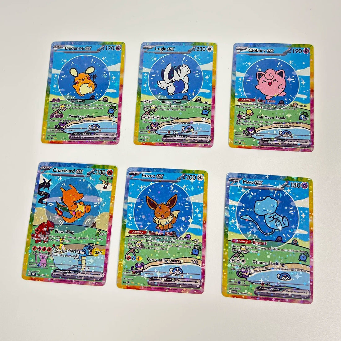 Shiny 55Pcs Cute DIY Card Proxy Pokemon My bubble friends Holographic Anime Version - Maxwell shop