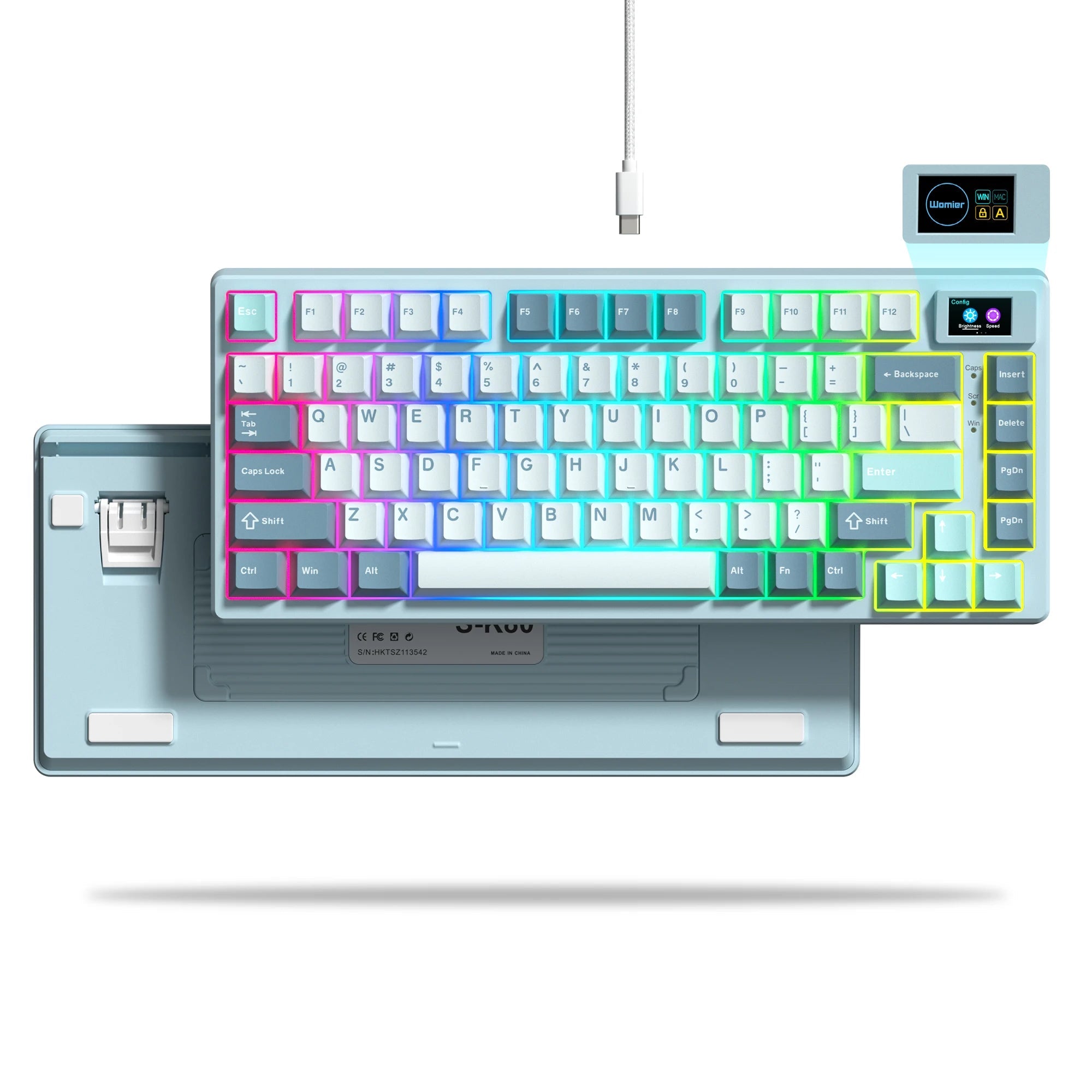 Wired Mechanical Gaming Keyboard with OLED Display Full Key Hot-Swappable Pudding - Maxwell shop