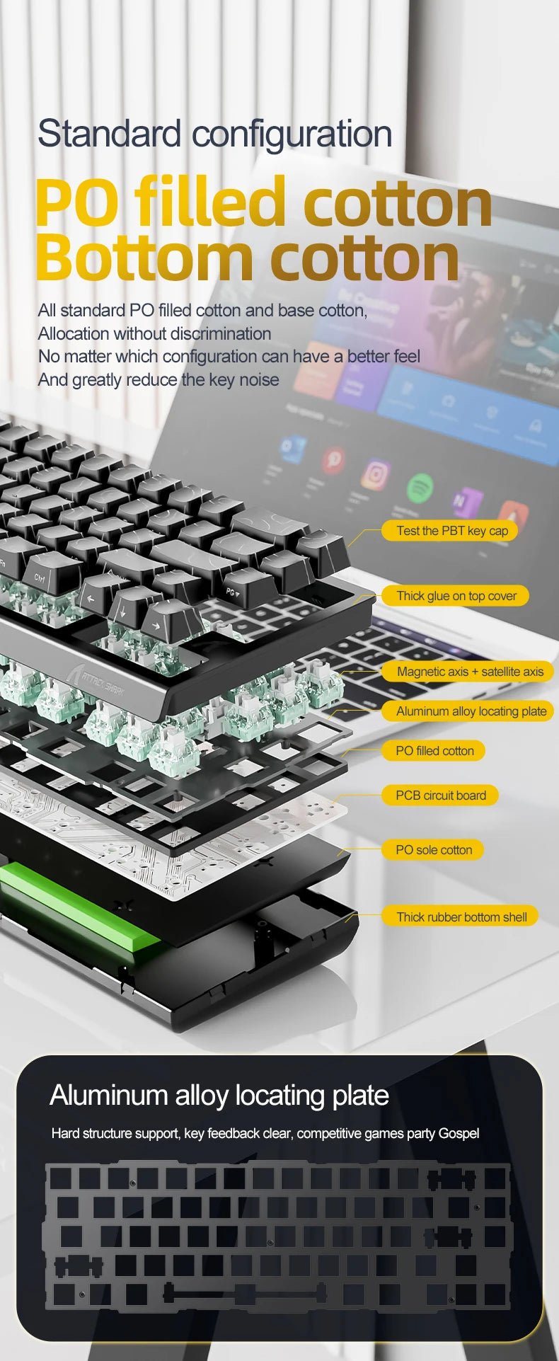 X68HE ATTACK SHARK Magnetic Gaming Keyboard Mechanical Wired for Pro Gaming - Maxwell shop