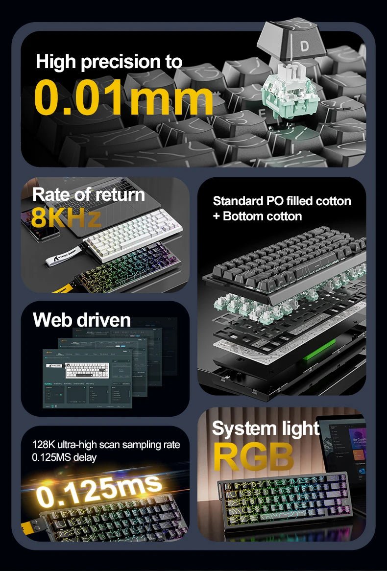 X68HE ATTACK SHARK Magnetic Gaming Keyboard Mechanical Wired for Pro Gaming - Maxwell shop