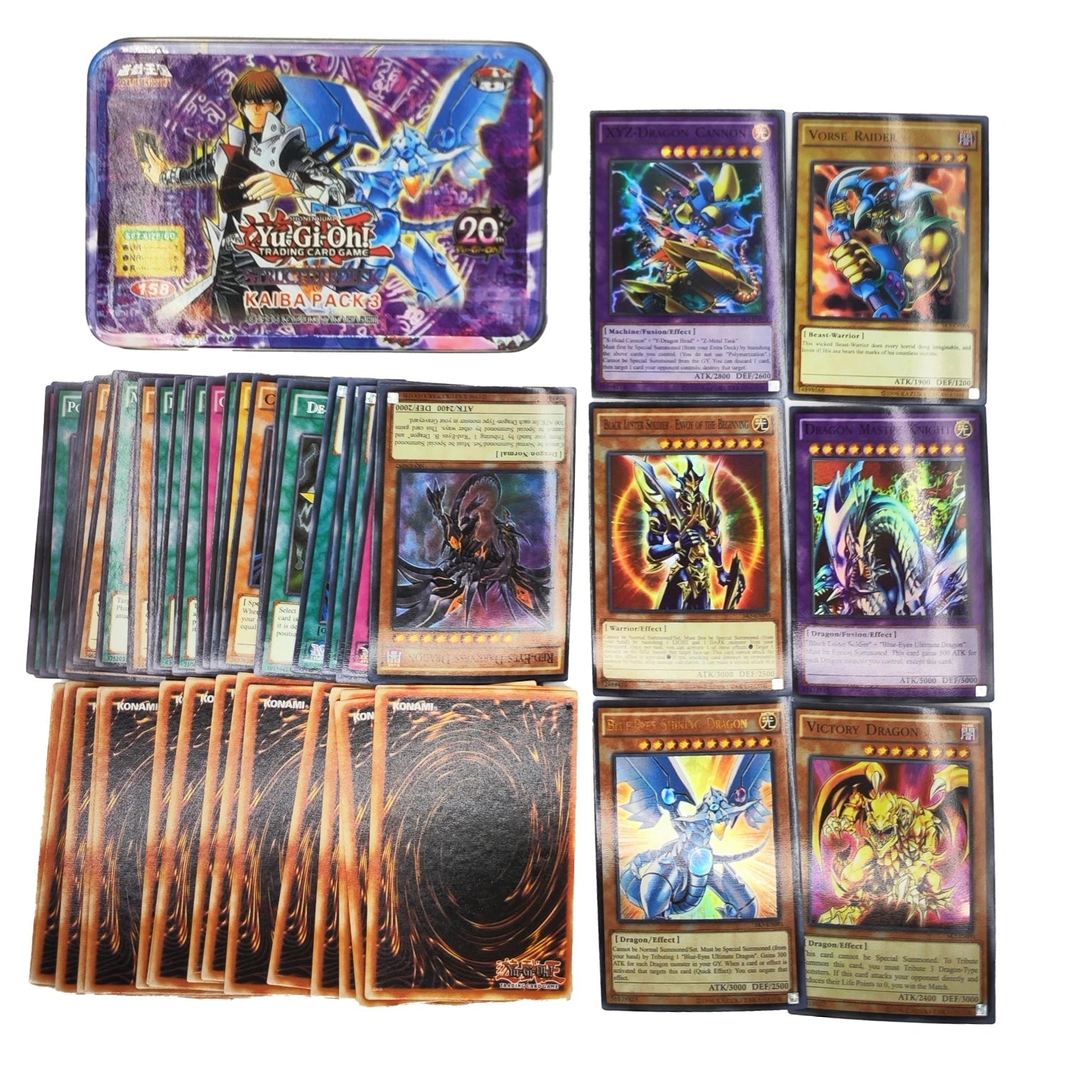 Yu Gi Oh Cards KAIBA PACK 3 Card Deck English TCG Holographic Golden White Dragon - Maxwell shop