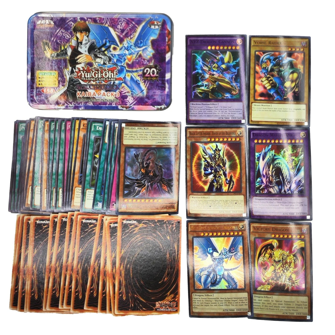 Yu Gi Oh Cards KAIBA PACK 3 Card Deck English TCG Holographic Golden White Dragon - Maxwell shop